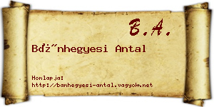 Bánhegyesi Antal névjegykártya